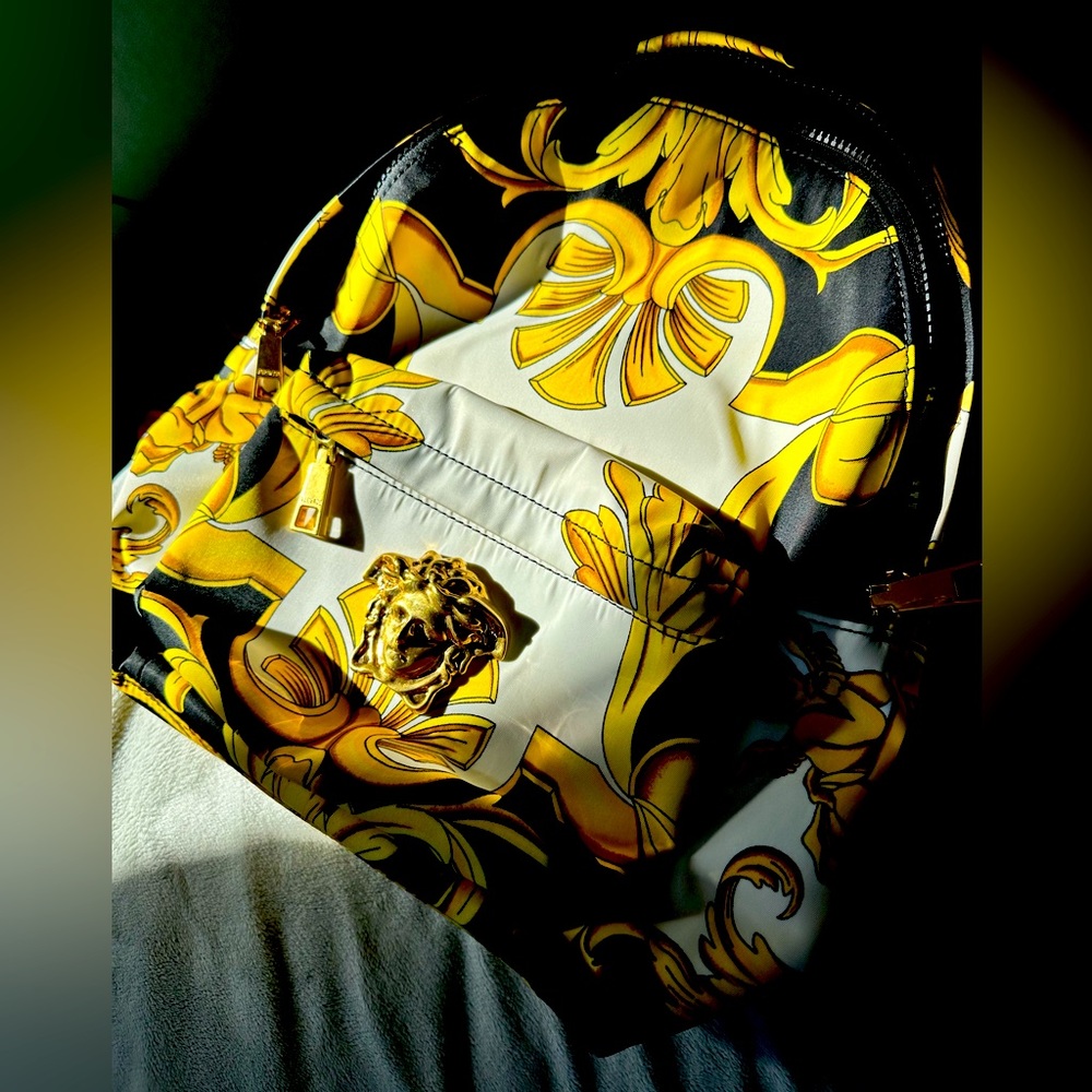 Versace Nylon Baroque Printed Backpack